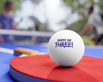 Dawgs on Three Ping Pong Balls - Team Spirit Edition, Sports Party Favors, Gift for Players, Retro Table Tennis Balls, Beer Pong