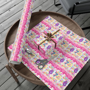 67 Ice Cream Themed Birthday Wrap Papers | Fun, Whimsical, Festival, Birthday, Celebration, Creative Wrapping, Six Seven, Ice Cream Drip, 67