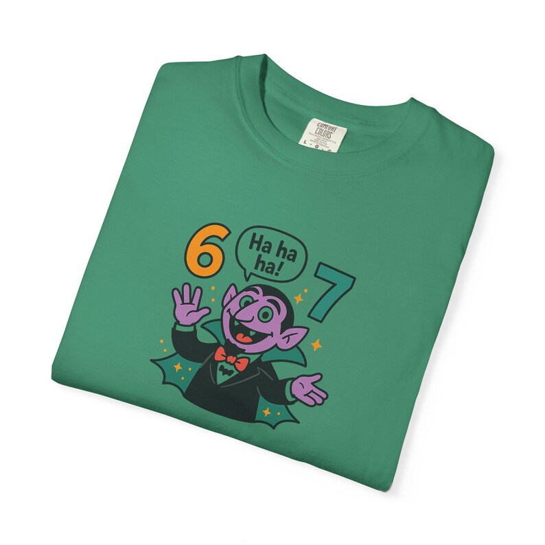 Funny Vampire 67 Shirt, Ha Ha Ha Trendy Tee, Retro Cartoon Vampire Count T-Shirt, Spooky Humor Top, Six Seven image 9
