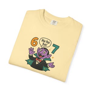 Funny Vampire 67 Shirt, Ha Ha Ha Trendy Tee, Retro Cartoon Vampire Count T-Shirt, Spooky Humor Top, Six Seven image 5