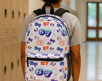 Six Seven Meme Aesthetic Brainrot Backpack | Shoulder School Bag | Viral 6  7 - Etsy