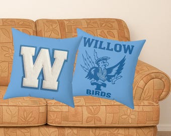 Willow T-Birds Faux Suede Pillow: Sports Fan Room Decor