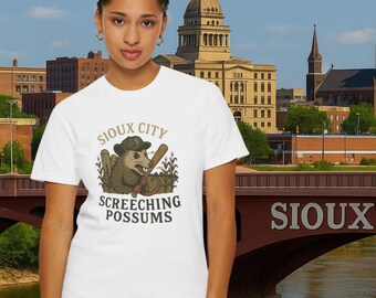 Sioux City Screeching Possums T-Shirt, Vintage Minor League Baseball Tee, Possum Mascot Shirt, Unisex Retro Baseball Fan Shirt