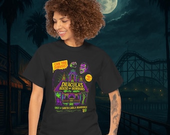 Dracula's House of Horrors Tee: Vintage 80s Horror Graphic T-Shirt