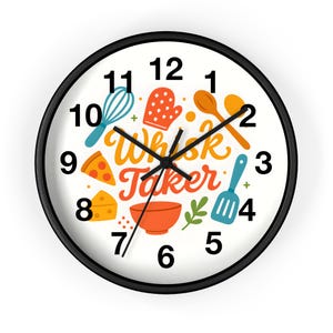 Whisk Taker Kitchen Clock: Culinary Wall Art - Home Chef Decor