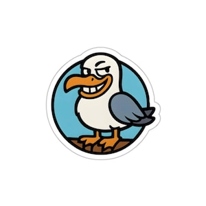 Cheeky Seagull Stickers: Playful Bird Decals, Ocean Theme Vinyl