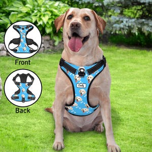 Custom Reflective Dog Harness: Adjustable No-Pull Vest, Gift for Pet Lovers