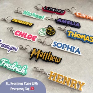 Back to School Safety Tag Emergency Contact NFC Keychain Kids Medical Alert Custom Child Info Tag School Emergency Contact Backpack