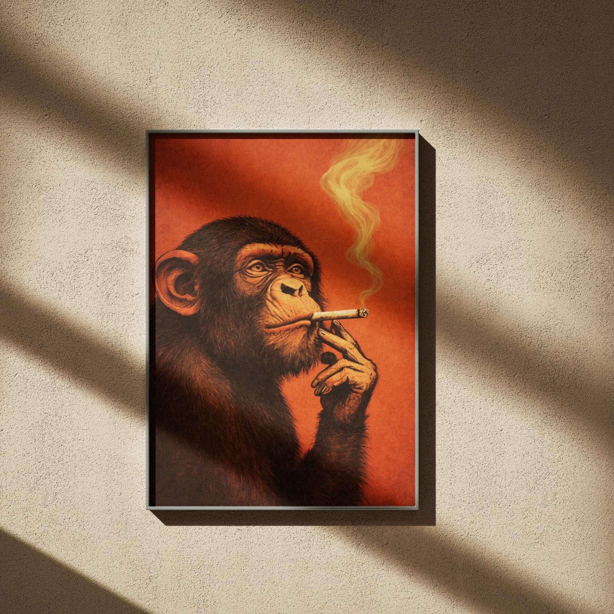Smoking Monkey Poster