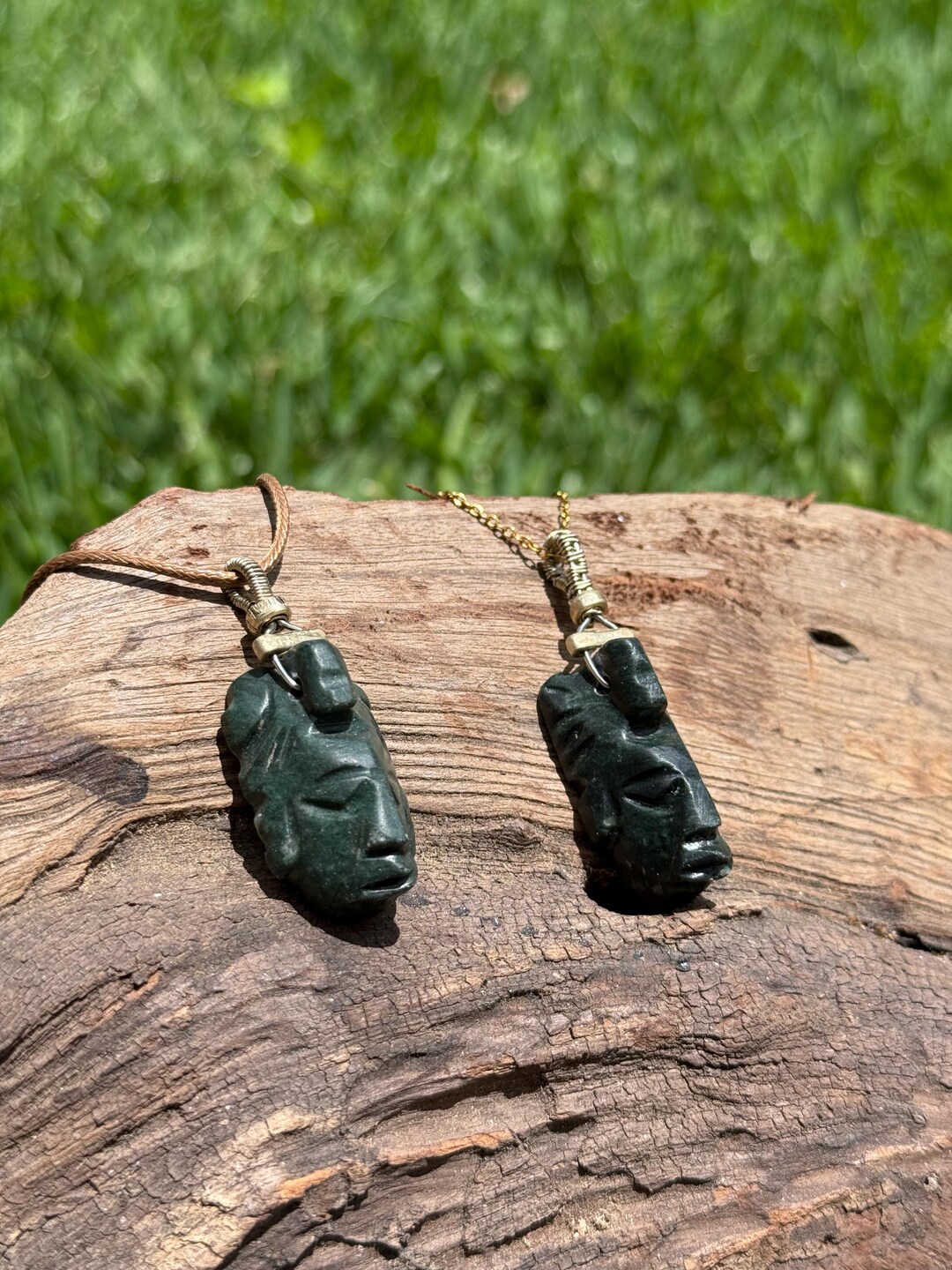 Mexican Jade Face Pendant • Aztec Mayan Tribal Necklace - Etsy