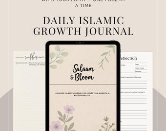 Islamic Digital Journal for Muslim Women: Prayer, Quran, Gratitude Tracker (PDF Download)
