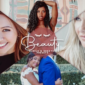 8 BEAUTY Mobile & Lightroom Presets pack - Smooth Skin Preset - Clean Photo Editing Filter - Influencer Presets, Edgy Tones Portrait Presets