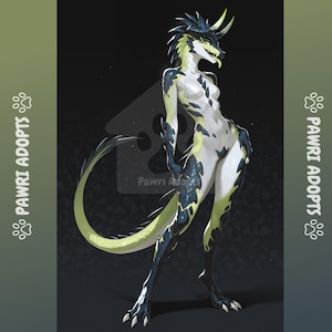 Dragon Fursona Adopt – Unique Anthro Character for Adoption – Furry Fantasy OC – One of a Kind Female Dragon – Scalie, Digital Character Art