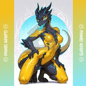 Dragon Fursona Adopt – Unique Anthro Character for Adoption – Furry Fantasy OC – One of a Kind Female Dragon – Scalie, Digital Character Art