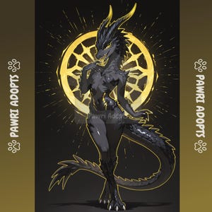 Dragon Fursona Adopt – Unique Anthro Character for Adoption – Furry Fantasy OC – One of a Kind Female Dragon – Scalie, Digital Character Art