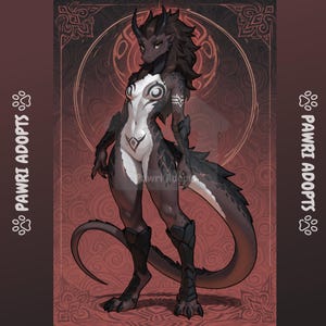 Dragon Fursona Adopt – Unique Anthro Character for Adoption – Furry Fantasy OC – One of a Kind Female Dragon – Scalie, Digital Character Art