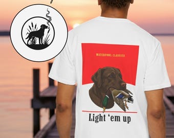 Camiseta de caza de patos de Labrador Chocolate / Camiseta clásica de aves acuáticas