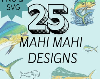 25 diseños de pez dorado: imágenes prediseñadas PNG SVG de pesca deportiva (descarga digital)