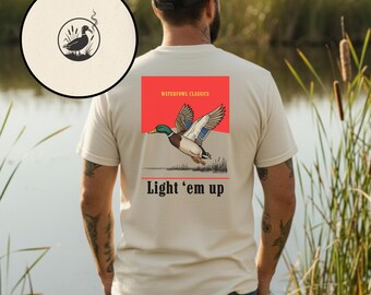 Camiseta de caza de patos "Ilumínalos" / Camiseta con estampado de ánade real