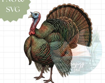 Pavo Gobbler Vintage SVG: Diseño Rústico de Caza (Descarga Digital)