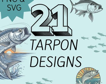 Diseños SVG PNG de pesca de sábalo: Arte de pescador de Florida (Descarga digital)