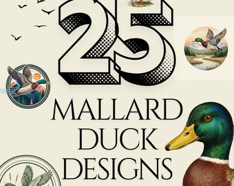 Diseños para la caza del pato real: Clipart de logotipo de aves acuáticas (paquete PNG SVG)