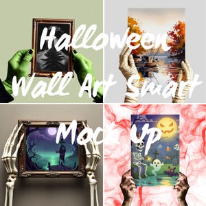 Halloween Smart Mockup Canva Template: Spooky Art Frames (PDF Download 1080px x 1080px )
