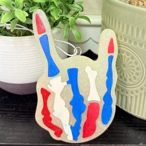 rock on skeleton hand car freshie | car freshie | car air freshener | air freshener | hanging car air freshener | car freshy