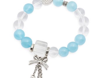 Bracelet en cristal aigue-marine : bijoux en pierres précieuses curatives naturelles