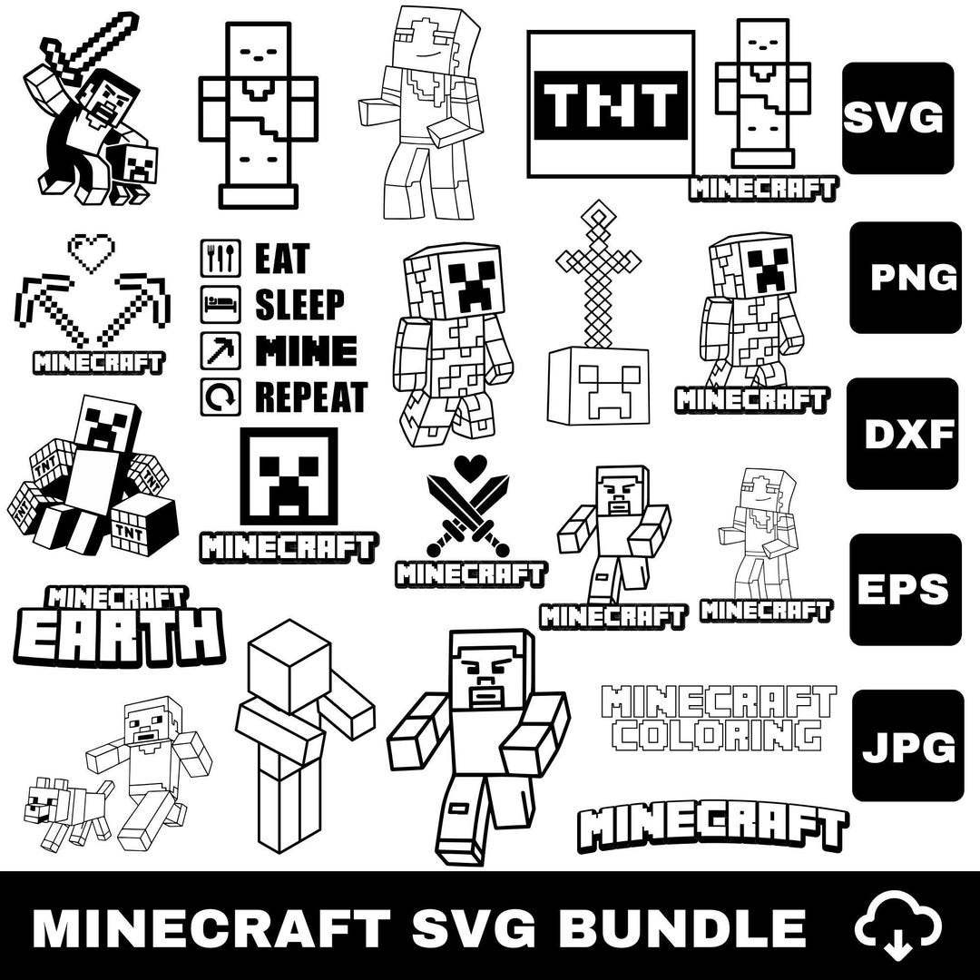 Pink Minecraft Svg Minecraft Svg Bundle, Minecraft Game Svg, Minecraft Birthday Gift ...