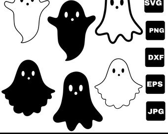 GHOST SVG, Halloween svg, Ghosts svg, Ghost svg bundle, Ghost Clipart, Cute ghost cut files, Halloween ghost Design Clipart Digital Download