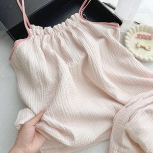 Pink Textured Cami Pyjama Set
