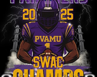 Prairie View A&M 2025 SWAC Champs Graphic | PVAMU Panthers Football PNG | Instant Download