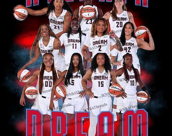 Atlanta Dream 2026 WNBA Collage, Basketball Team Art (Digital Download) PNG