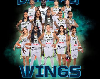 Dallas Wings 2026 WNBA Collage, Basketball Team Art (Digital Download) PNG