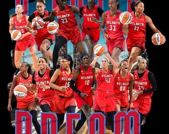 Atlanta Dream 2026 WNBA Collage, Basketball Team Art (Digital Download) PNG