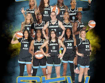 Chicago Sky 2026 WNBA Collage, Basketball Team Art (Digital Download) PNG