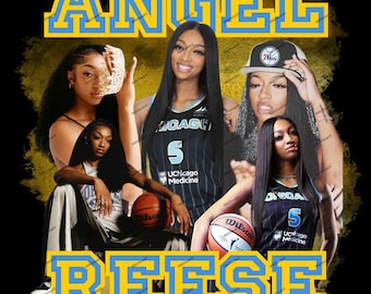Angel Reese Chicago Sky Collage Graphic, WNBA Art (Digital Download) PNG