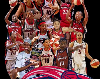 Descarga digital de la dinastía de las Houston Comets / Gráfico de la era del campeonato 1997-2000 / Arte de fans de la WNBA en formato PNG