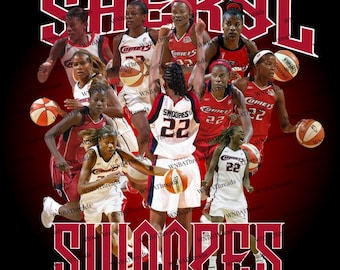 Sheryl Swoopes Houston Comets Collage Graphic (Digital Download) PNG