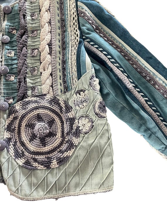 Coldwater Creek Patchwork Crochet Jacket – Vintag… - image 13