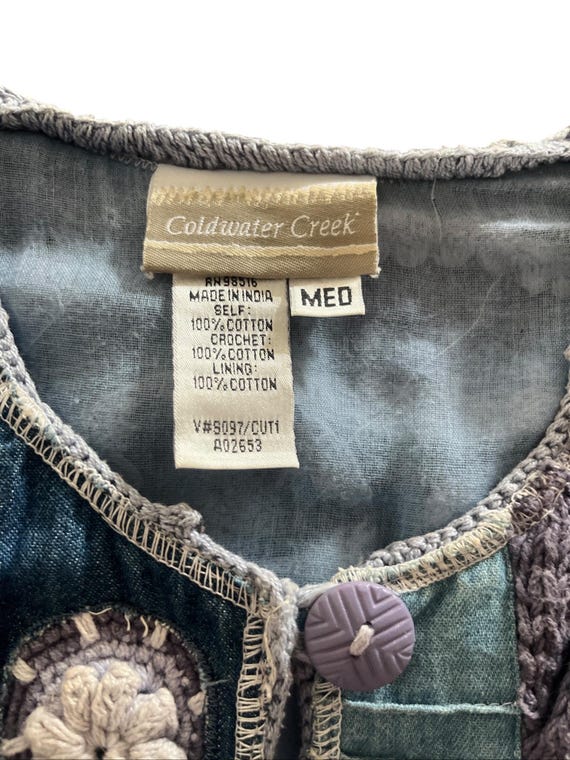 Coldwater Creek Patchwork Crochet Jacket – Vintag… - image 14