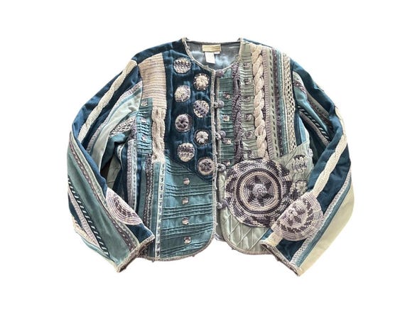 Coldwater Creek Patchwork Crochet Jacket – Vintag… - image 5