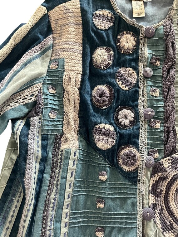 Coldwater Creek Patchwork Crochet Jacket – Vintag… - image 16