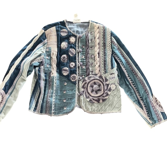 Coldwater Creek Patchwork Crochet Jacket – Vintag… - image 1
