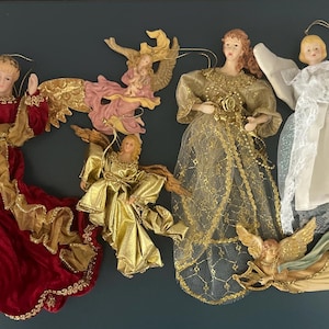 Set of 6 Angel Christmas Ornaments (Roman Style, 5”–9”)
