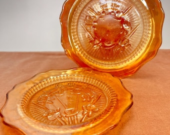 Platos de postre de cristal de carnaval "Iris y espiga" de Jeanette Marigold