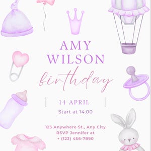 Baby birthday invitation