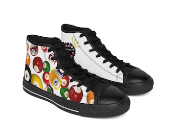 Pool Balls Pattern Sneakers | Classic High Top Shoes
