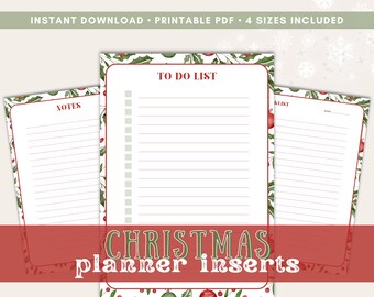 Planificador navideño / Lista de tareas, notas y artículos para las fiestas / Plantillas imprimibles para planificar las fiestas / Organizador navideño / Descarga digital